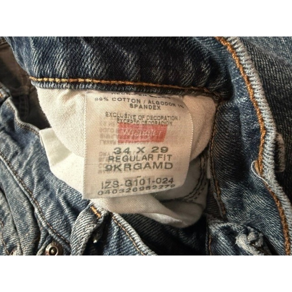 Wrangler Authentic Jeans Mens 34x29 Regular Fit Blue Medium Wash 9KRGAMD Denim - Picture 4 of 4